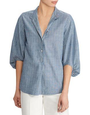 Lauren Ralph Lauren Striped Cotton Broadcloth Shirt