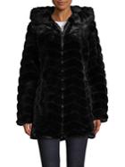 Gallery Hooded Faux Fur Stadium Jacket