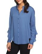 1.state Ruffle-sleeve Button-down Blouse