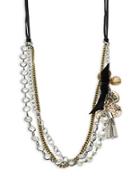 R.j. Graziano Faux Pearl-accented Tiered Chain Necklace