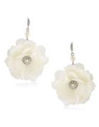 Carolee Icing On The Cake Faux Pearl & Cubic Zirconia Floral Drop Earrings