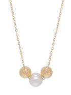 Lord & Taylor 8-9mm White Freshwater Pearl And 14k Yellow Gold Necklace