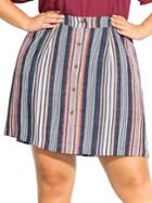 City Chic Plus Rose Striped Skirt