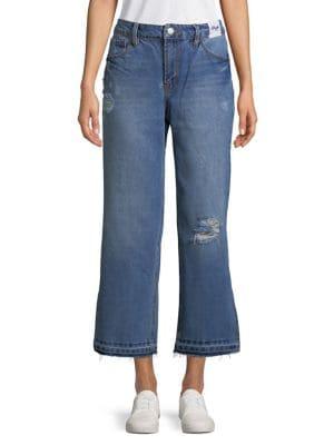 Kensie Jeans Cropped Wide-leg Jeans