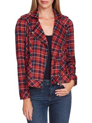 Two By Vince Camuto Highland Plaid Moto Jacket