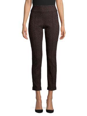 Lord & Taylor Petite Kelly Animal Print Pull On Ankle Pants