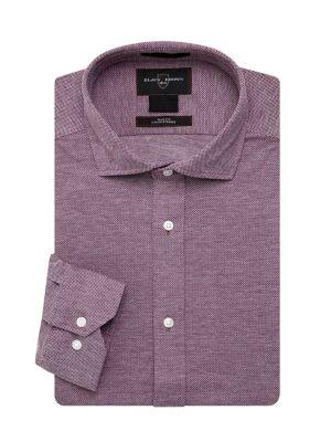 Black Brown Woven Button-down Shirt