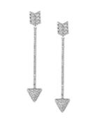 Effy Geo Diamond And 14k White Gold Arrow Earrings