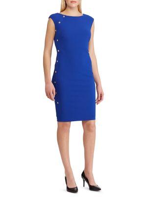 Lauren Ralph Lauren Button-trim Crepe Dress