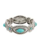 Design Lab Lord & Taylor Turquoise And Silvertone Bracelet Cuff