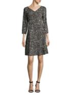 Max Mara Studio Printed Fit-and-flare Dress