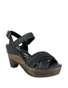 Naughty Monkey Calla Wooden Wedge Leather Sandals