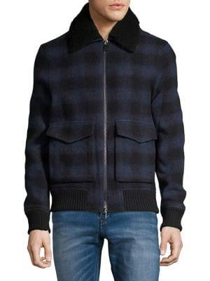 Michael Kors Ombre Check Bomber Jacket