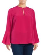 Melissa Mccarthy Seven7 Plus Keyhole Bell Sleeve Blouse