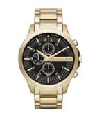 Armani Exchange Mens Yellow Goldtone Stainless Steel Chronograph Watch