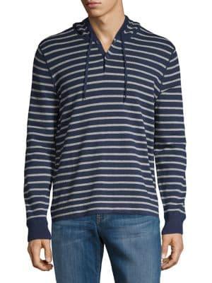 Black Brown Striped Pullover Hoodie