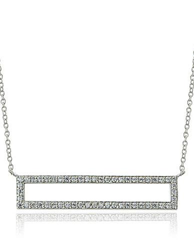 Lord & Taylor Cubic Zirconia Open Bar Pendant Necklace