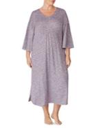 Ellen Tracy Plus V-neck Gathered Long Caftan