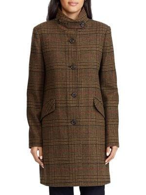 Lauren Ralph Lauren Guncheck Wool-blend Coat