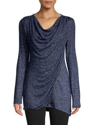 Marc New York Performance Asymmetric Draped-front Top