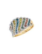 Levian Exotics Multi-colored Diamond And 14k Honey Gold Ring