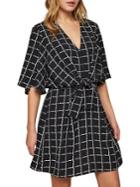 Miss Selfridge Grid Check Tie-front Dress