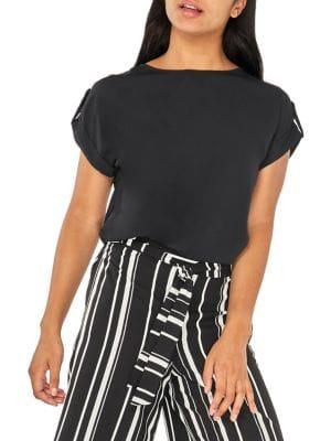 Dorothy Perkins Ballet-neck Tab-sleeve Tee