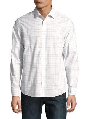 Black Brown Grid-print Button-down Shirt