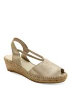 Andre Assous Dainty Metallic Suede Espadrille Wedge Sandals