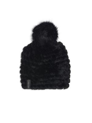 Calvin Klein Faux Fur Pom-pom Beanie