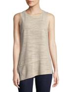 H Halston Heathered Asymmetric Tank Top