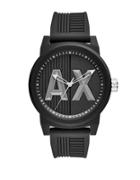 Armani Exchange Atlc Analog Black Dial Silicone-strap Watch