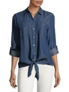 Jones New York Long-sleeve Denim Button-down Shirt