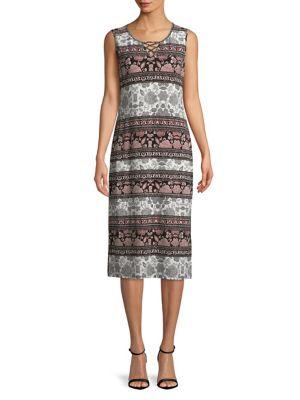 Ivanka Trump Henna Striped Jersey Dress