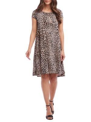 Karen Kane Maggie Leopard-print Trapeze Shift Dress