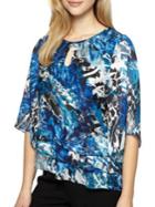 Alex Evenings Tiered Keyhole Blouse