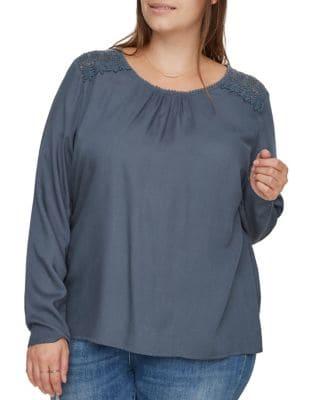 Junarose Plus Crochet Detail Blouse
