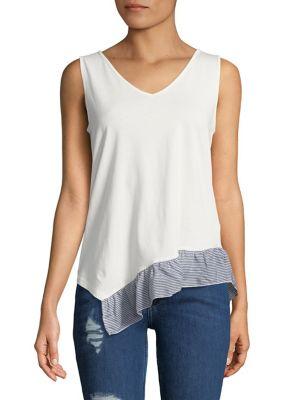 Ivanka Trump Asymmetric Ruffle Hem Top