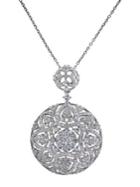 Effy Diamond And 14k White Gold Pendant Necklace, 1.24 Tcw