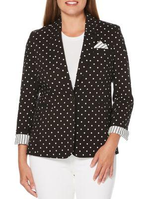 Rafaella Dotted Striped Stretch Blazer