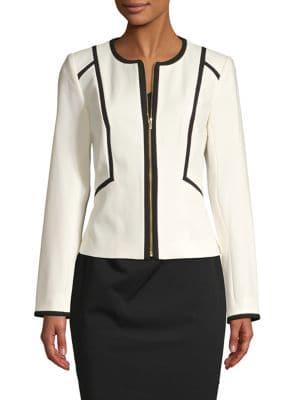 Calvin Klein Zip-front Contrast Blazer