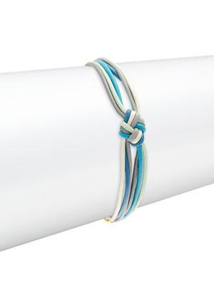 Chan Luu Turquoise Mix Knotted Leather Bracelet