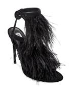Steve Madden Fefe Suede And Feather Dress Sandals