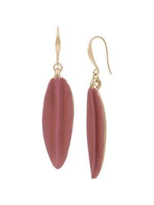 Robert Lee Morris Goddess Sculptural Patina Leaf Drop Earrings