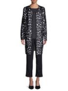 Jones New York Printed Open-front Cotton-blend Coat