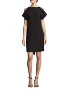Adrianna Papell Ruffle Cold Shoulder Dress