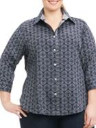 Foxcroft Ava Printed Button-front Shirt