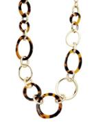 Design Lab Tortoise & Goldtone Chain Necklace