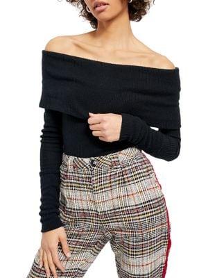 Free People Ribbed Off-the-shoulder Sweater