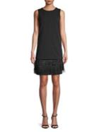 Calvin Klein Feather-trimmed Sleeveless Short Dress